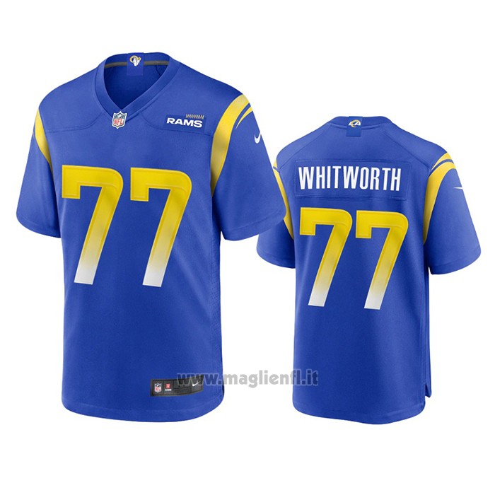 Maglia NFL Game Los Angeles Rams Andrew Whitworth 2020 Blu